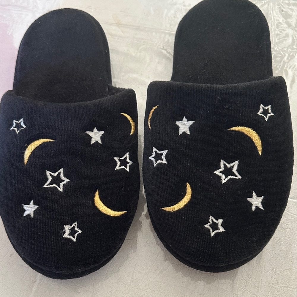 Black Starry Night Women's Slippers